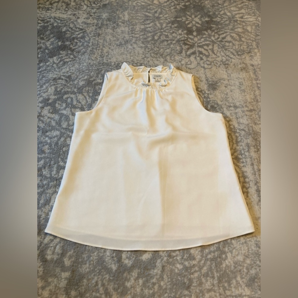 J. Crew Ivory Ruffled Top